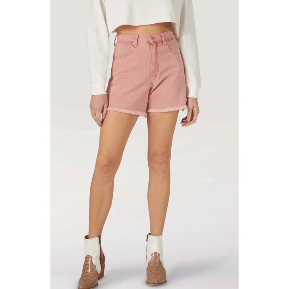 Wrangler Pink High-Rise Denim Shorts